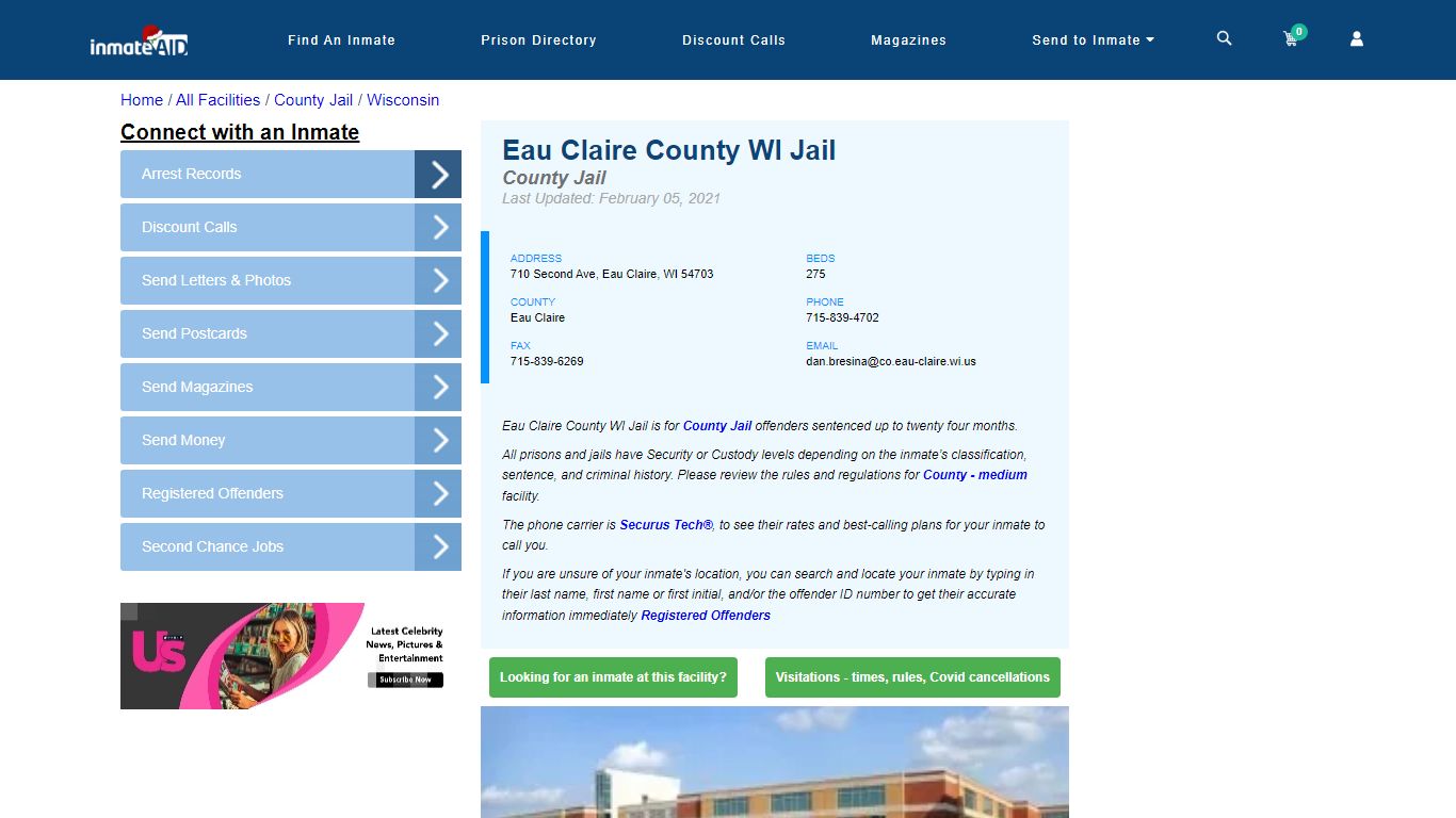 Eau Claire County WI Jail - Inmate Locator - Eau Claire, WI
